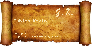 Gubics Kevin névjegykártya